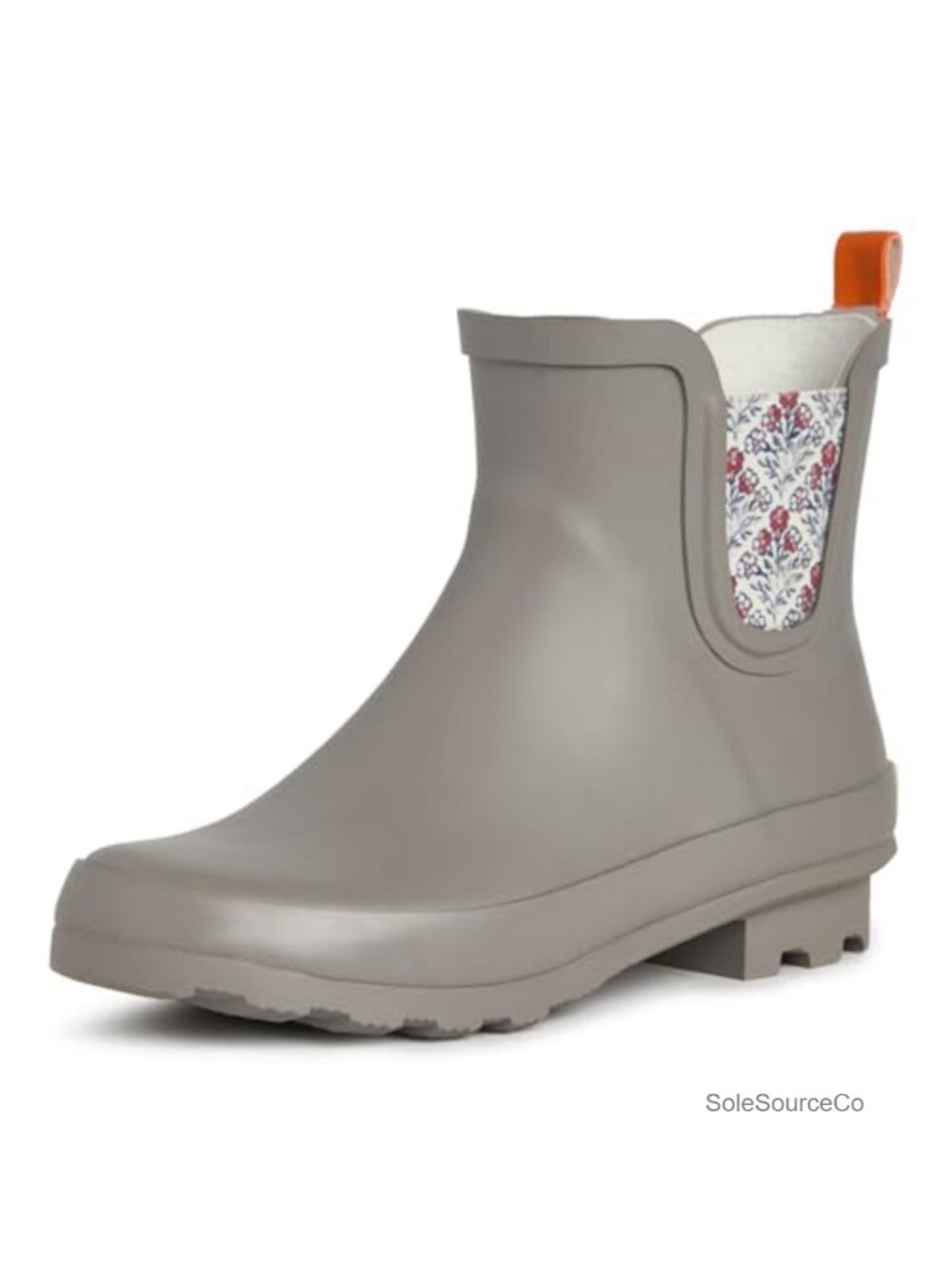 Women's Waterproof Mid Calf Chelsea Rain Boots Round Toe Pull-On Rubber
